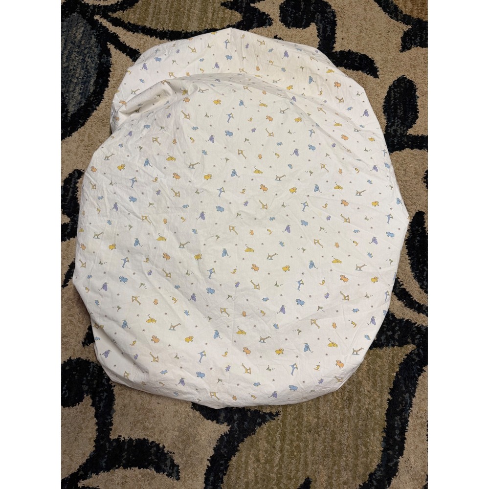 VTG Carters John Lennon Fitted Crib Sheet Cotton Pastel Animal Print Fabric